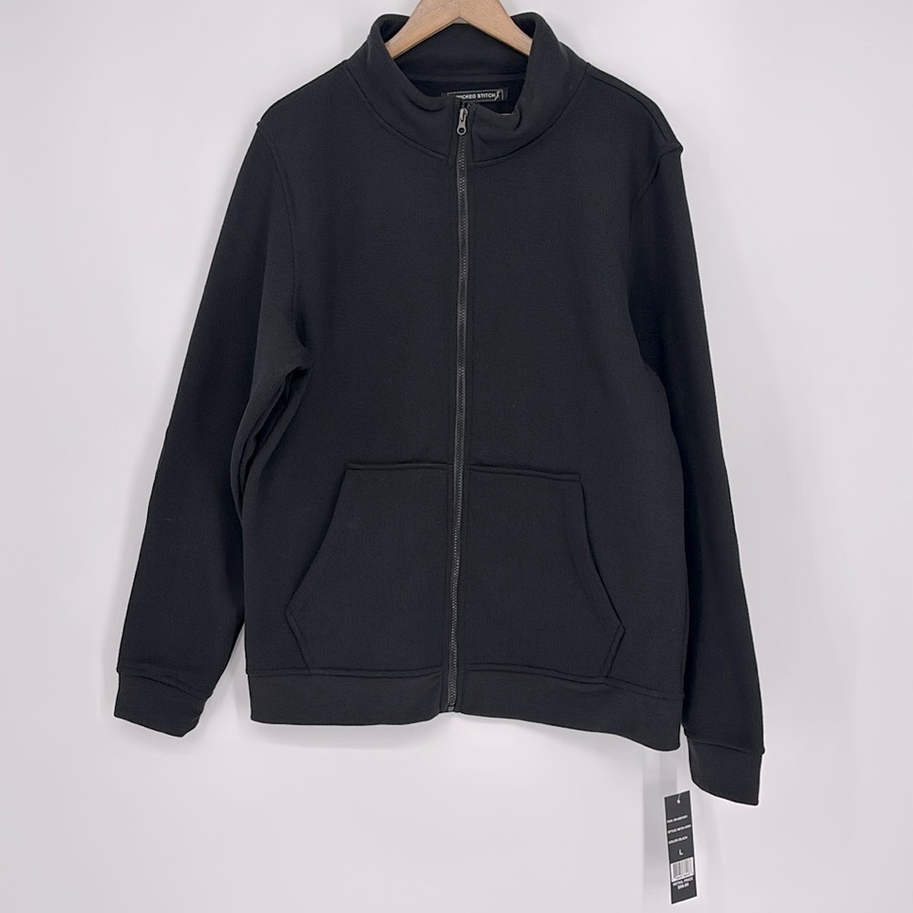 Wicked Stitch Full-Zip Sweater Men’s Size Large in Black New with tags!